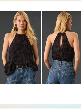 ANTHROPOLOGIE Pilcro Smocked Sleeveless Top / Tunic